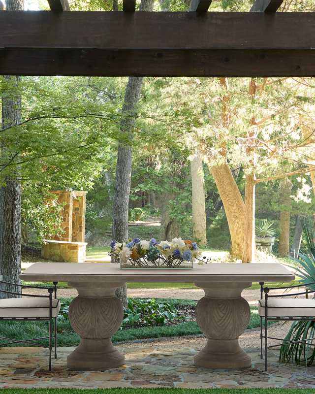 Double Pedestal Outdoor Dining Table